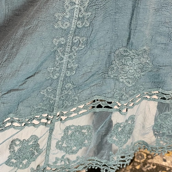 #0220 Set of 2 Lace V-Neck Tunic Dress/Swimsuit Cover Up in Purple and Teal - Picture 9 of 11